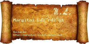 Margitai Lóránt névjegykártya